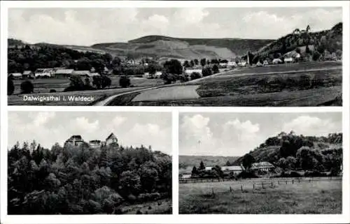 Ak Dalwigksthal in Waldeck Lichtenfels, Panorama, Haus Rüdiger