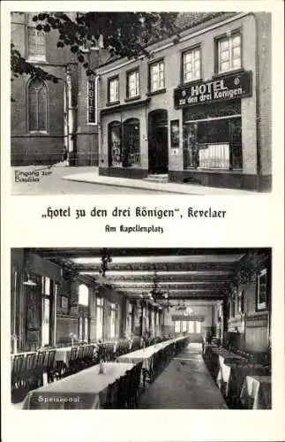 Ak Kevelaer am Niederrhein, Hotel zu den drei Königen, Am Kapellenplatz, Basilika, Speisesaal