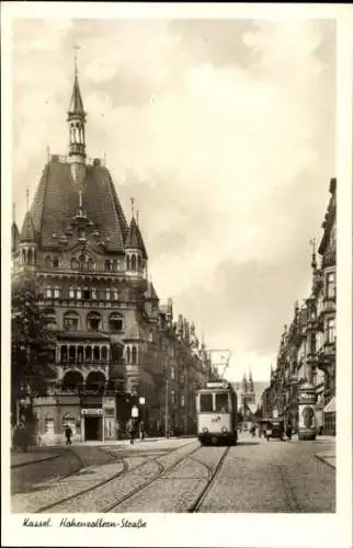 Ak Kassel in Hessen, Hohenzollernstraße, Straßenbahn, Litfaßsäule