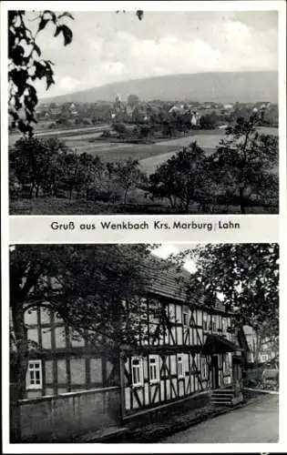 Ak Wenkbach Weimar an der Lahn, Panorama, Gasthof