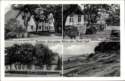 Ak Keitum auf Sylt, Haus Nordland, Dorfpartie, Am Kliff, Jugendheim