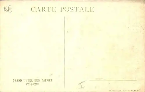 Ak Palermo Sizilien Sicilia Italien, Grand Hotel des Palmes