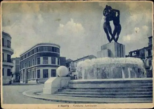 Ak L'Aquila Abruzzo, Fontana luminosa