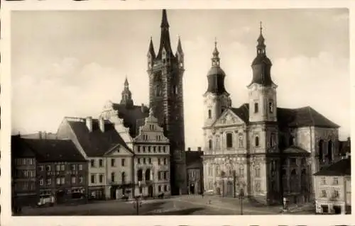 Ak Klatovy Klattau Region Pilsen, Rathaus, Platz