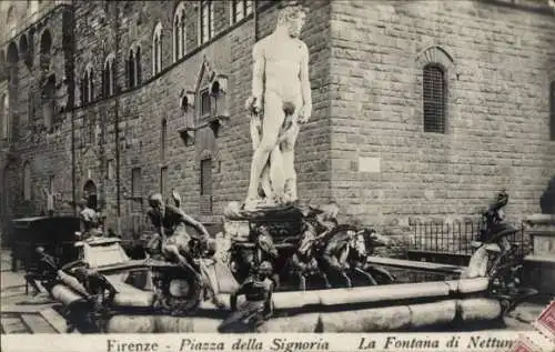 Ak Firenze Toscana, Piazza della Signoria, La Fontana
