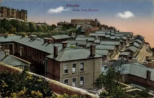 Ak Gibraltar, Blick über die Barracken