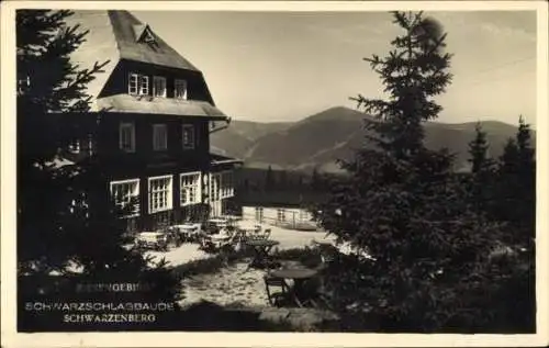 Ak Janské Lázně Johannisbad Riesengebirge Region Königgrätz, Schwarzschlagbaude, Černá bouda