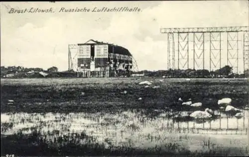 Ak Brest Litowsk Weißrussland, Russische Luftschiffhalle