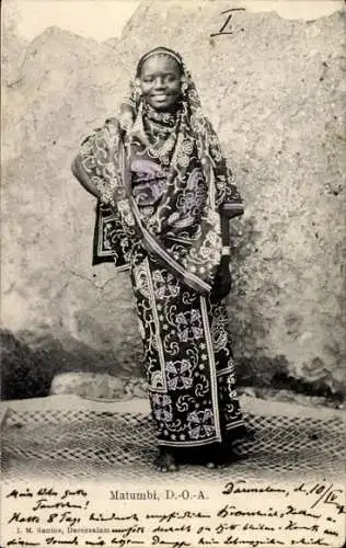 Ak Deutsch-Ost-Afrika, Matumbi, junge Frau