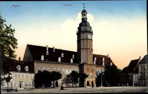 Ak Pegau in Sachsen, Rathaus