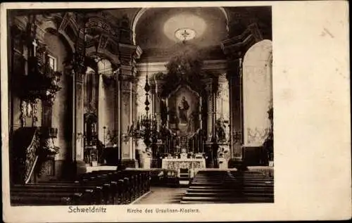 Ak Świdnica Schweidnitz Schlesien, Kirche des Ursulinen-Klosters, Inneres