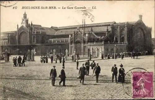 Ak Boulogne sur mer Pas de Calais, La Gare Centrale