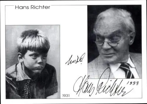 Ak Schauspieler Hans Richter, Portrait, Autogramm, als Kind 1931