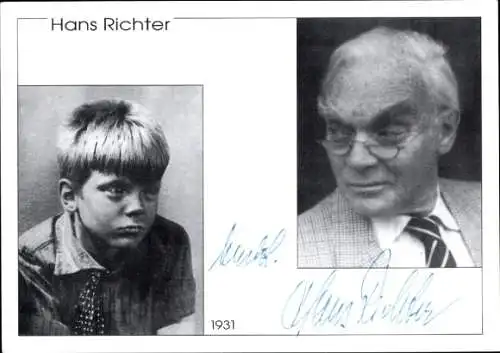 Ak Schauspieler Hans Richter, Portrait, Autogramm, als Kind 1931