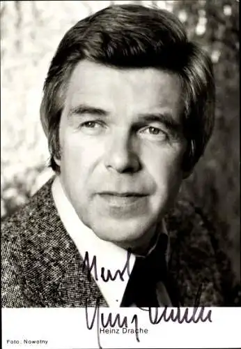 Ak Schauspieler Heinz Drache, Portrait, Autogramm
