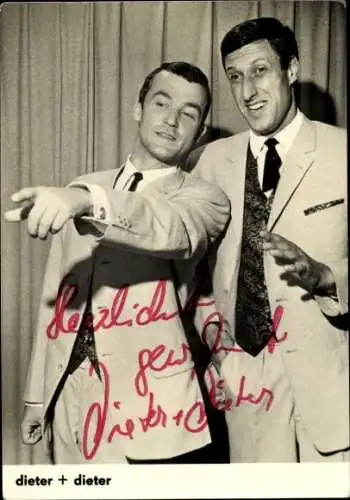 Ak Schauspieler Dieter und Dieter, Portrait, Autogramm