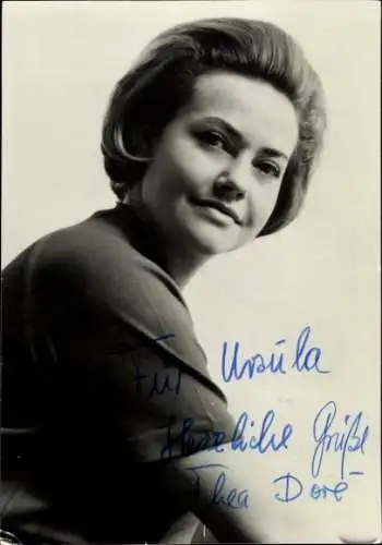Ak Schauspielerin Thea Dore, Portrait, Autogramm