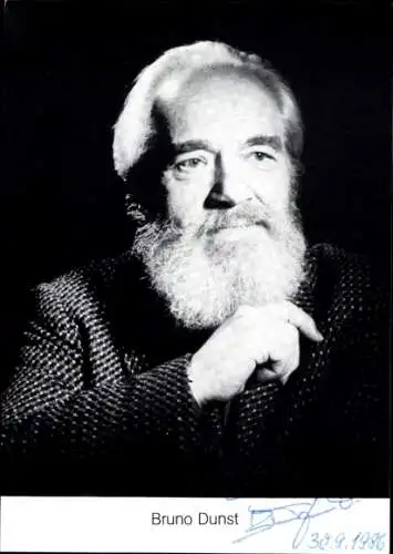 Ak Schauspieler Bruno Dunst, Portrait, Autogramm