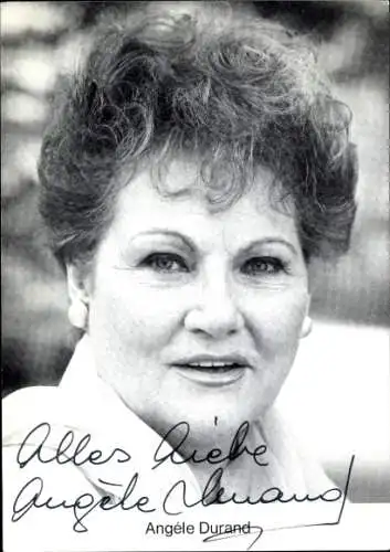 Ak Schauspielerin Angele Durand, Portrait, Autogramm