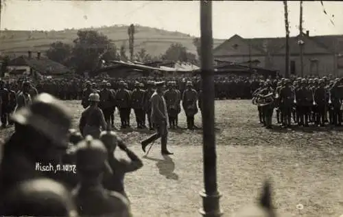 Foto Ak Niš Nisch Serbien, Kaiser Wilhelm II. und deutsche Soldaten 1917