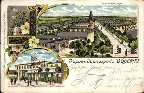 Litho Dallgow Döberitz im Havelland, Truppenübungsplatz, Gasthof zum deutschen Kaiser