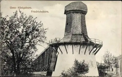 Ak Königsborn Unna im Ruhrgebiet, Friedrichsborn, Windmühle