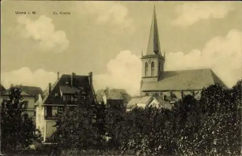 Ak Unna in Westfalen, Evangelische Kirche