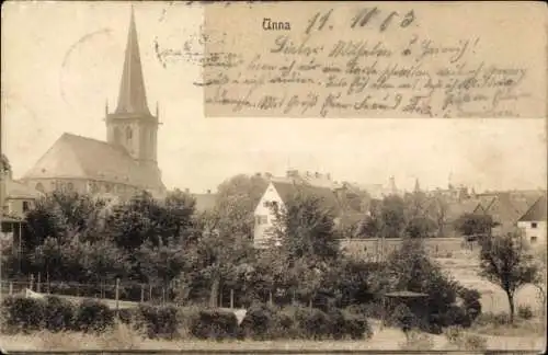 Ak Unna in Westfalen, Teilansicht, Kirche