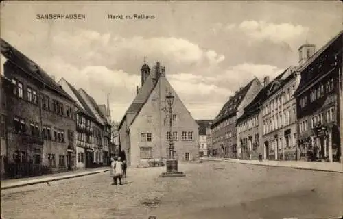 Ak Sangerhausen am Südharz, Markt mit Rathaus