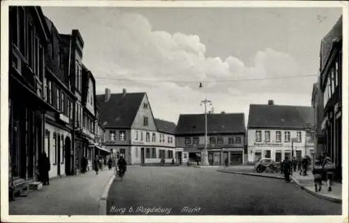 Ak Burg bei Magdeburg, Markt