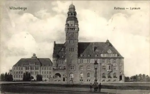 Ak Wittenberge an der Elbe Prignitz, Rathaus, Lyceum