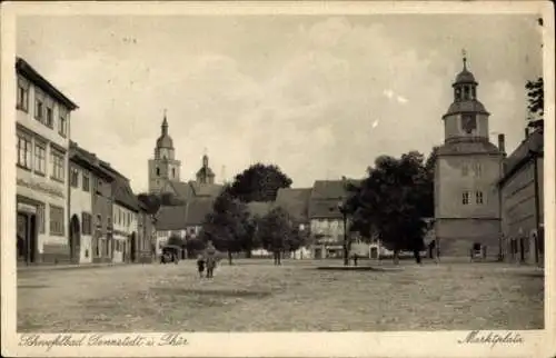 Ak Bad Tennstedt Thüringen, Schwefelbad, Partie am Marktplatz