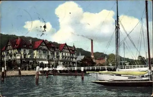 Ak Kiel, Logierhaus, Kaiserlicher Yachtclub, Boot