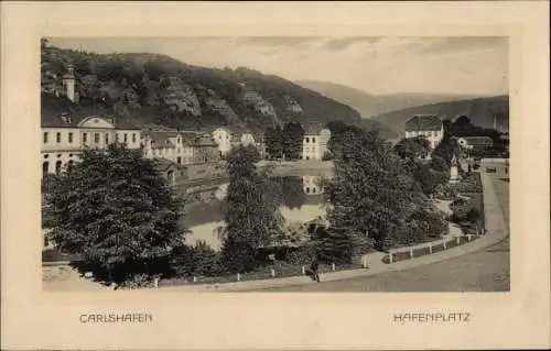 Ak Bad Karlshafen an der Weser, Hafenplatz