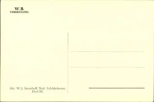 Künstler Ak Velde, J. van de, Landschaft, Dorfidyll, Wohnhaus, Ruderboot