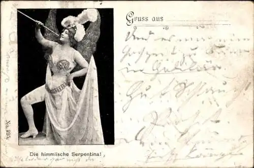 Ak Künstlerin, Die himmlische Serpentina, Frau in Theaterkostüm