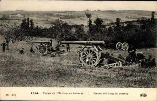 Ak-Krieg von 1914, 155 Stück in Batterie