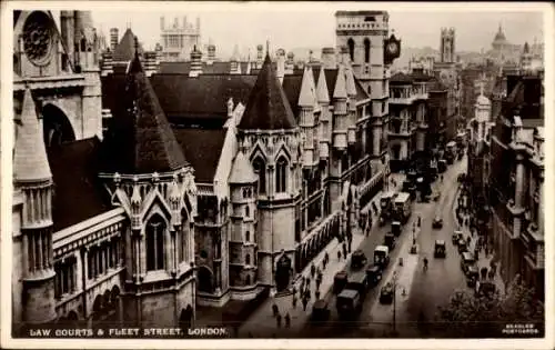 Ak London City England, Gerichtsgebäude, Fleet Street
