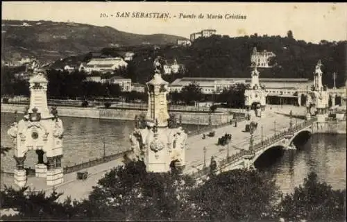 Ak Donostia San Sebastian Baskenland, Maria-Cristina-Brücke