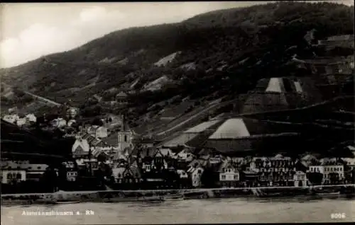 Ak Assmannshausen Rüdesheim am Rhein, Gesamtansicht