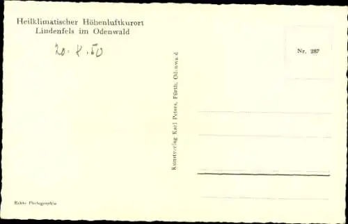 Ak Lindenfels im Odenwald, Teilansicht