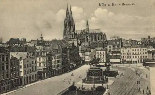 Ak Köln am Rhein, Heumarkt, Dom