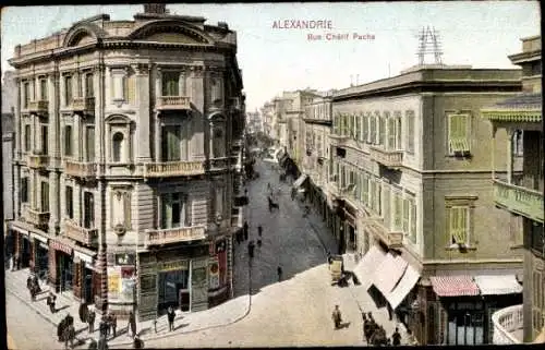 Ak Alexandria Ägypten, Straße Cherif Pacha