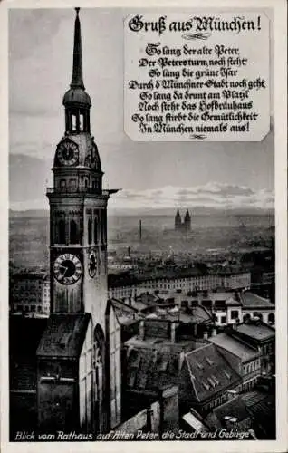 Ak München, Alter Peter, Blick vom Rathaus