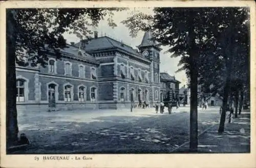 Ak Haguenau Hagenau im Elsass Bas Rhin, Gare