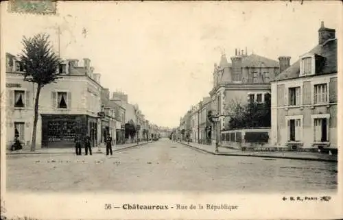 Ak Châteauroux Indre, Rue de la Republique