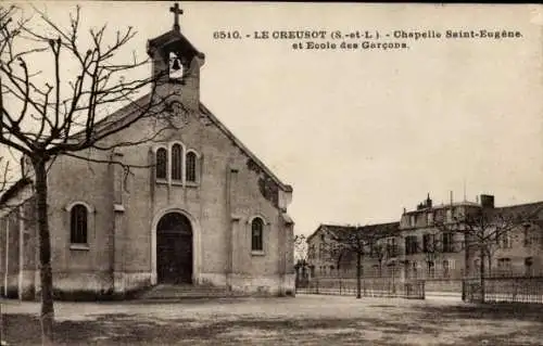 Ak Le Creusot Saône et Loire, Kapelle Saint-Eugene, Jungenschule