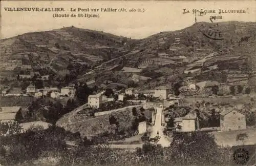 Ak Villeneuve sur Allier Allier, Brücke