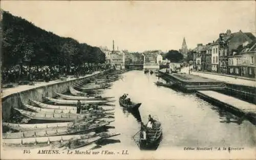 Ak Amiens Somme, Le Marche sur l'Eau