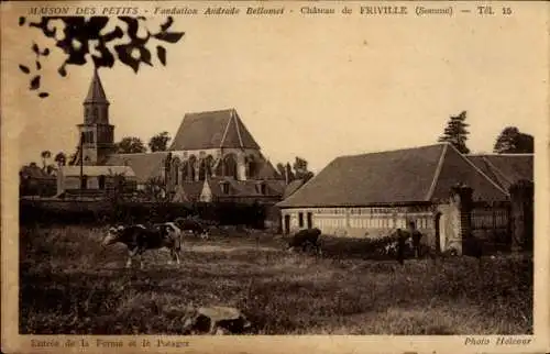 Ak Friville Somme, Maison de petits, Entree de la Ferme et le Potager